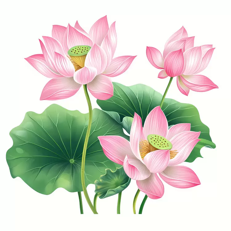 Pink lotus flowers