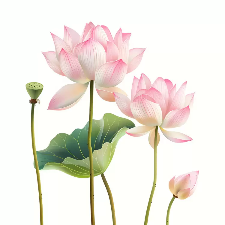 Pink lotus flowers