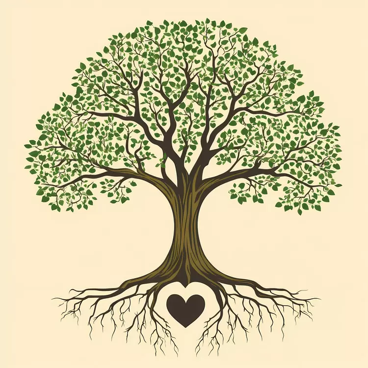 oak tree with roots
