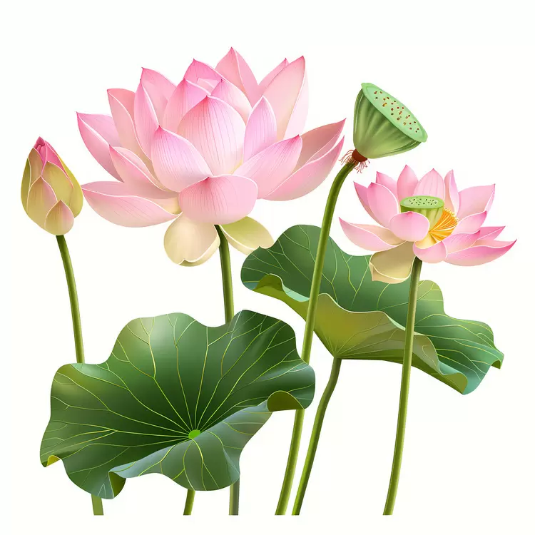 Pink lotus flowers