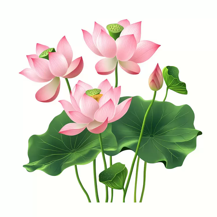 Pink lotus flowers