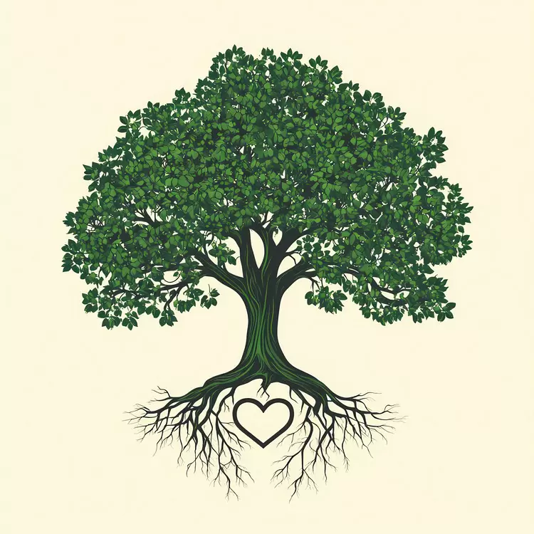 oak tree with roots