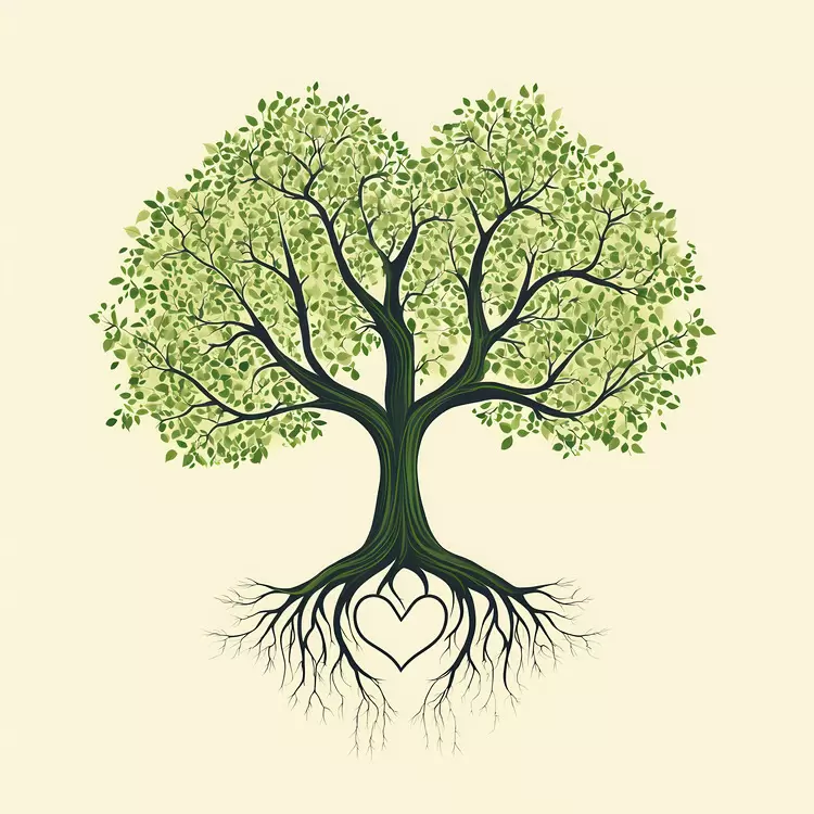 oak tree with roots