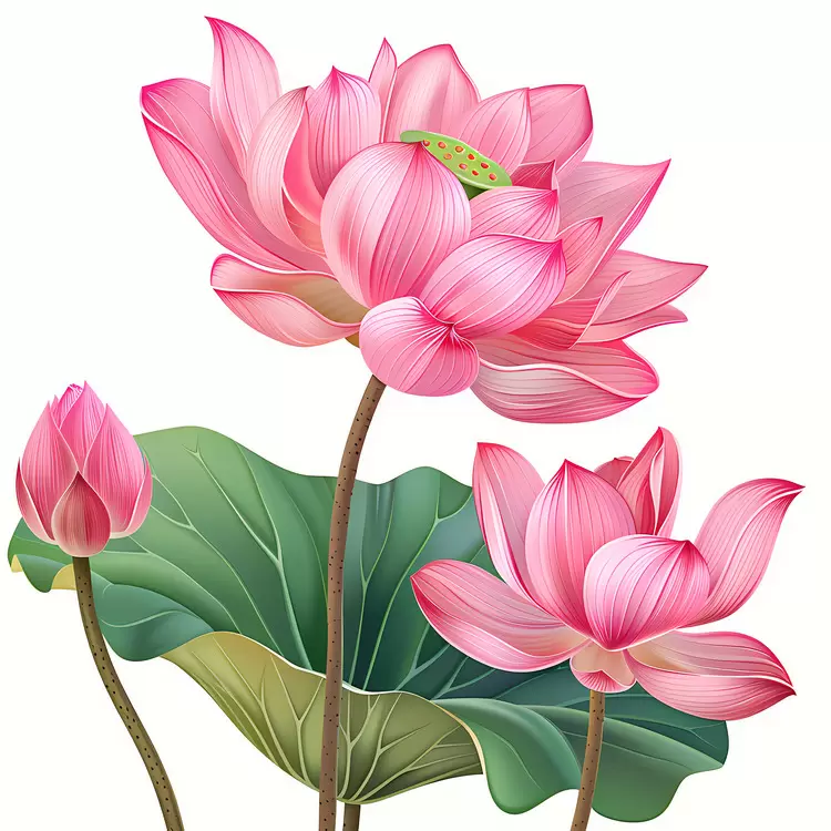 Pink lotus flowers