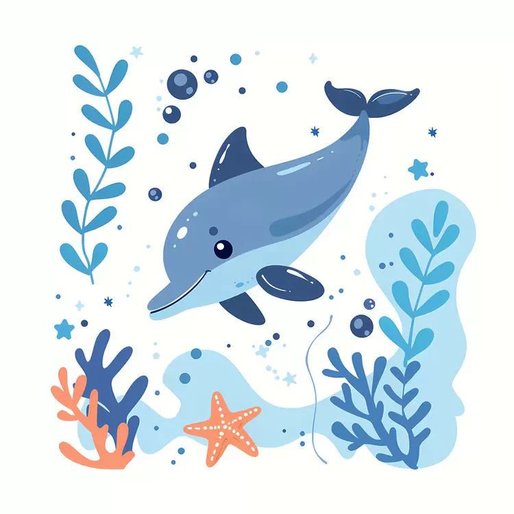 Cute dolphin cartoon dolphin