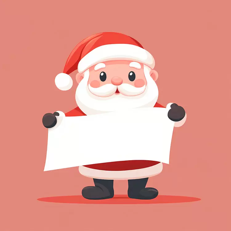 Santa Claus holding banner
