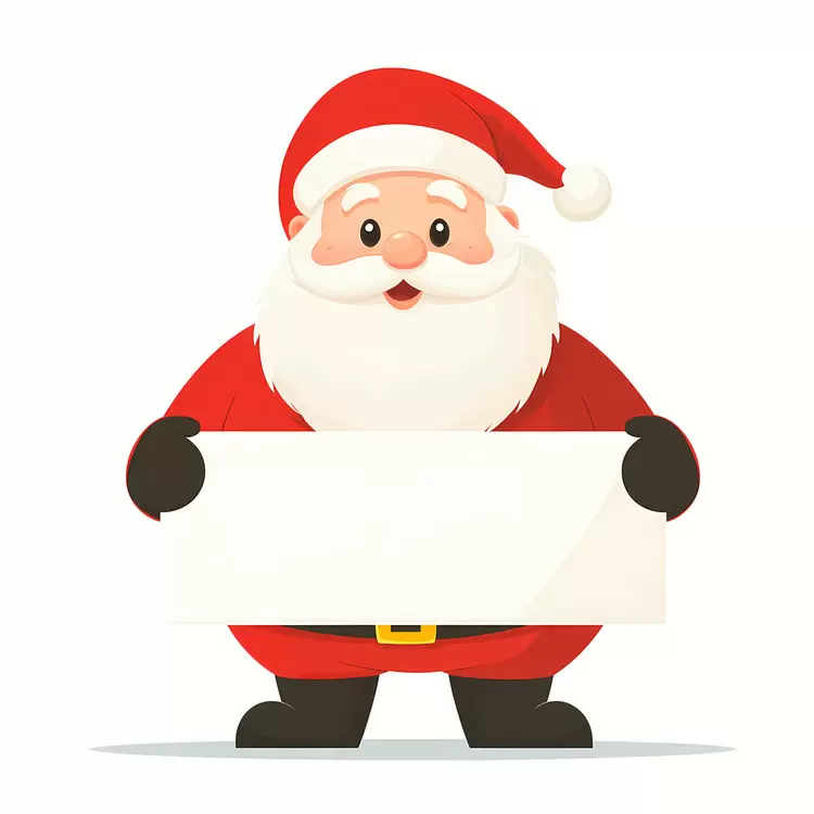 Santa Claus holding banner