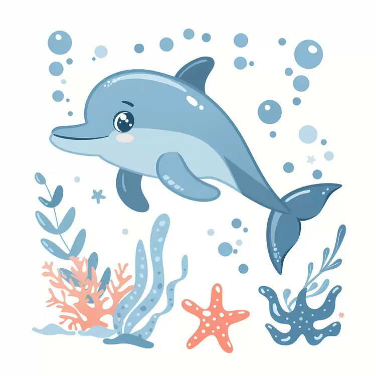 Cute dolphin cartoon dolphin