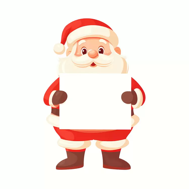 Santa Claus holding banner