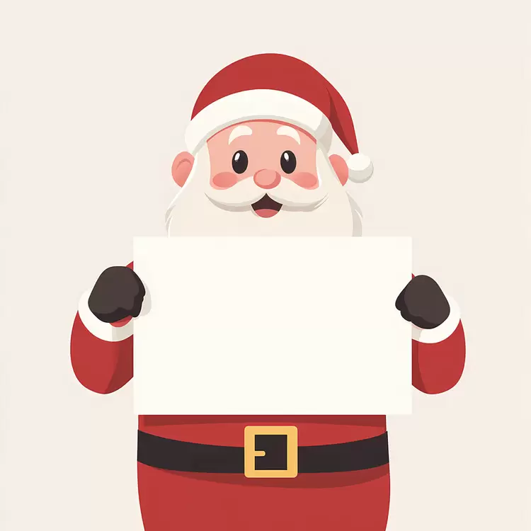 Santa Claus holding banner