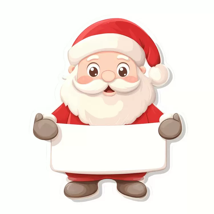 Santa Claus holding banner