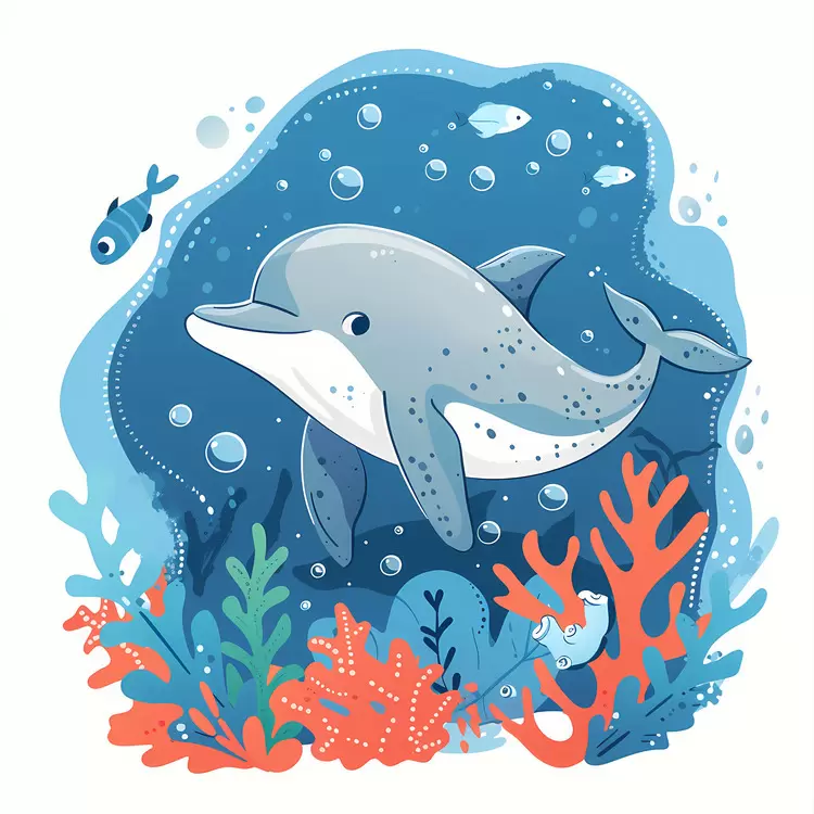Cute dolphin cartoon dolphin