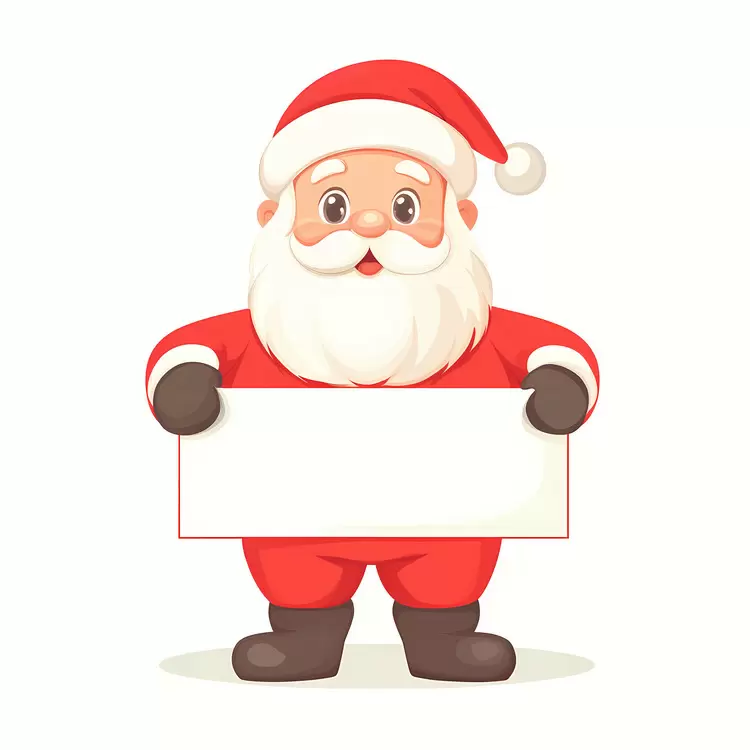 Santa Claus holding banner