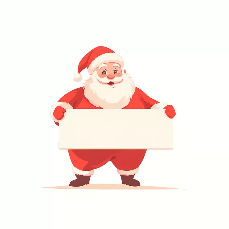 Santa Claus holding banner