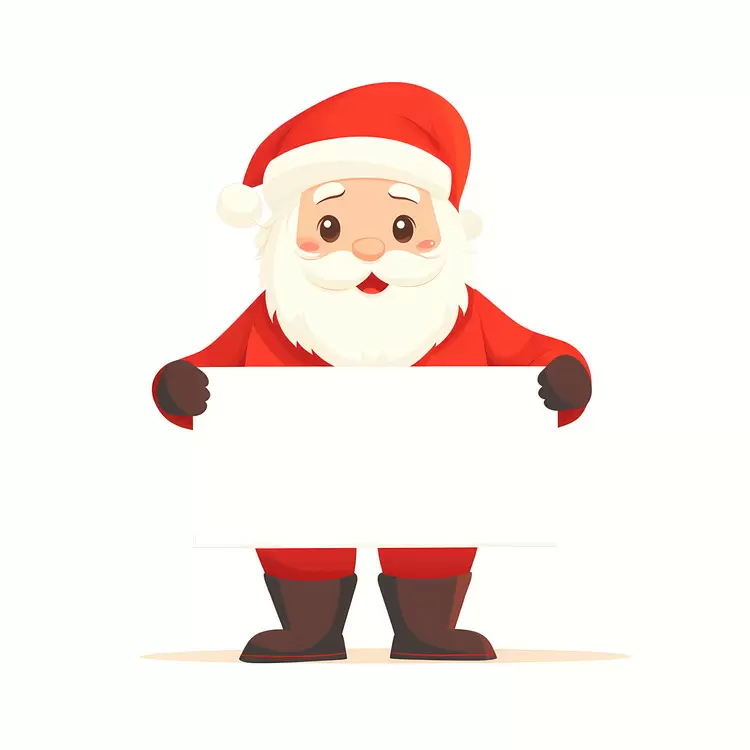 Santa Claus holding banner