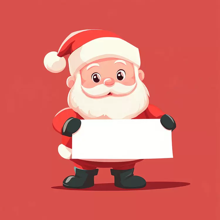 Santa Claus holding banner