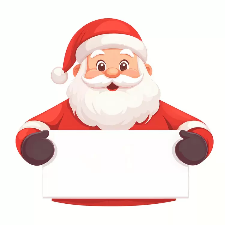 Santa Claus holding banner