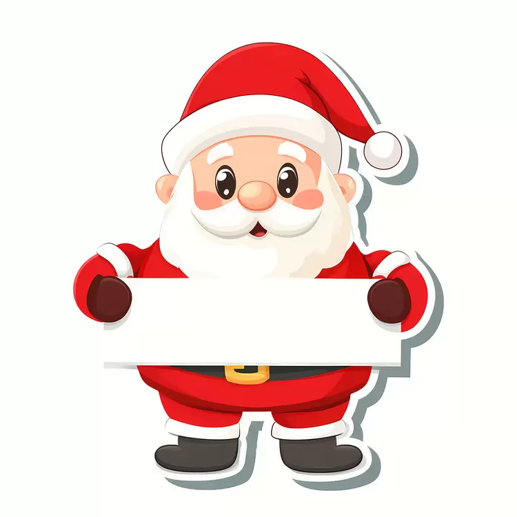 Santa Claus holding banner