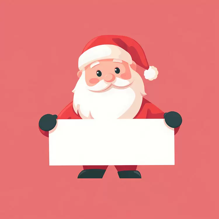 Santa Claus holding banner