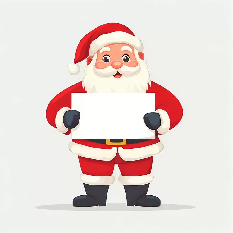 Santa Claus holding banner