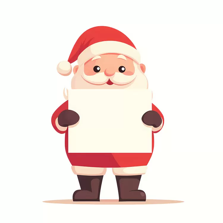 Santa Claus holding banner