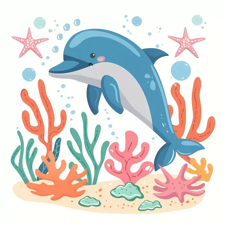 Cute dolphin cartoon dolphin