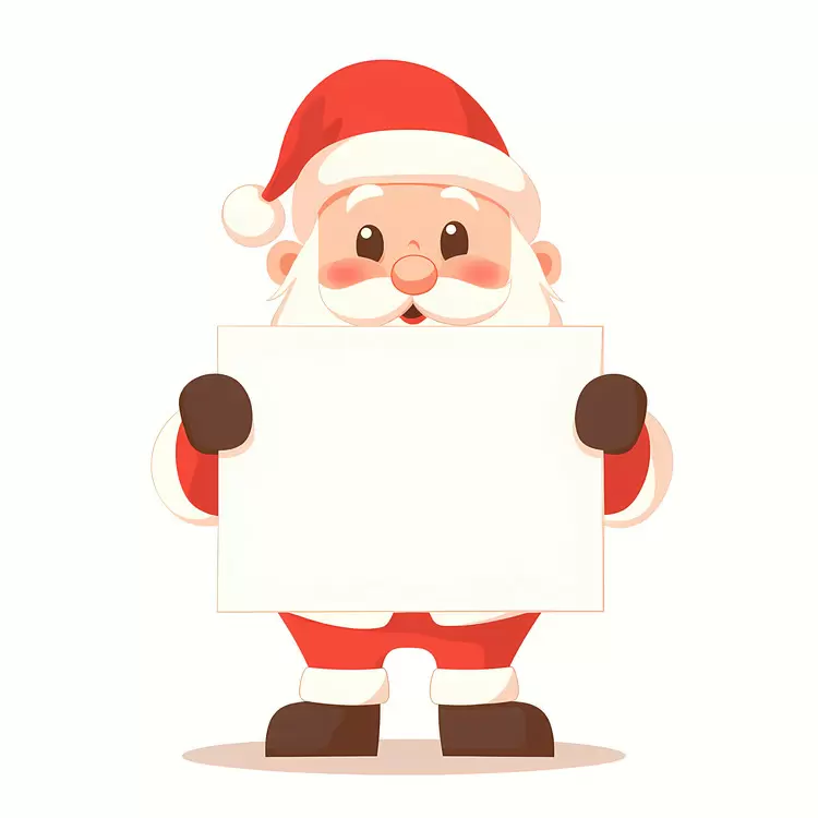 Santa Claus holding banner