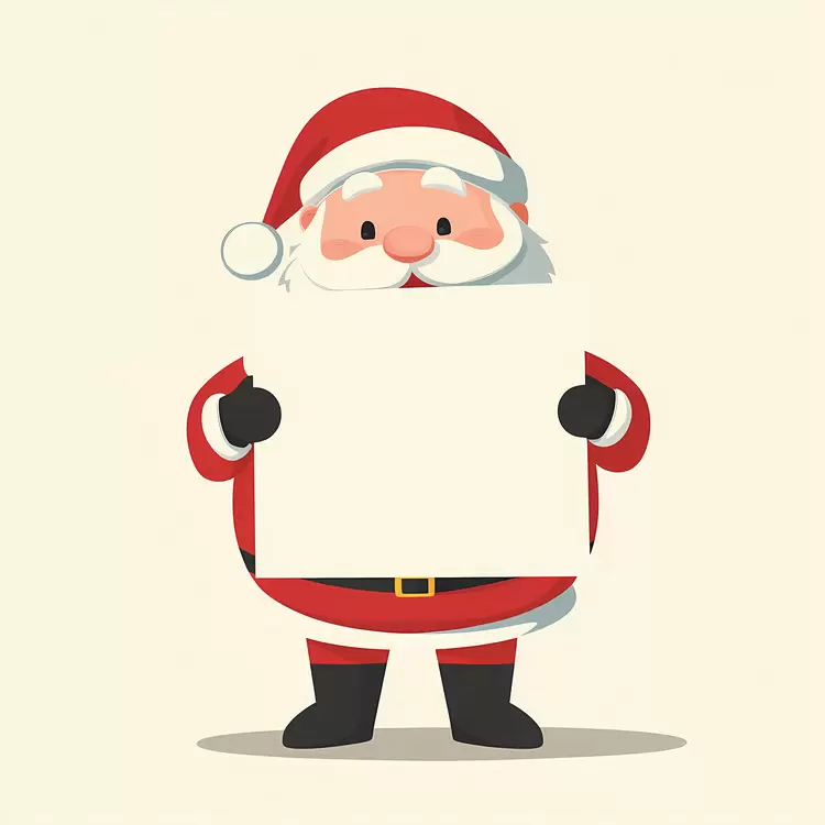 Santa Claus holding banner