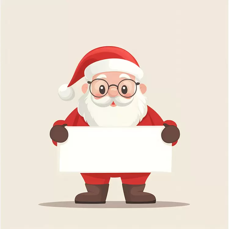 Santa Claus holding banner