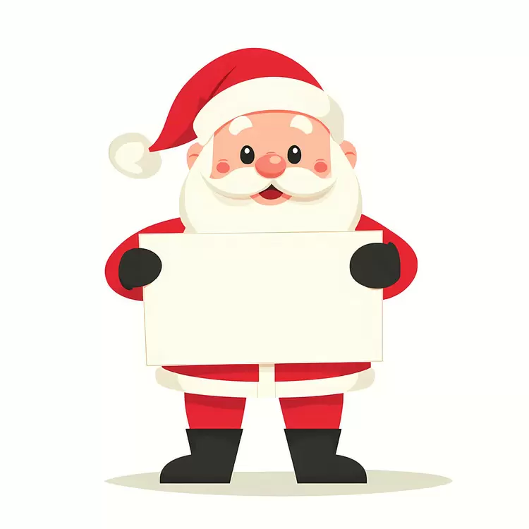 Santa Claus holding banner
