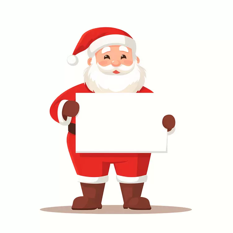 Santa Claus holding banner