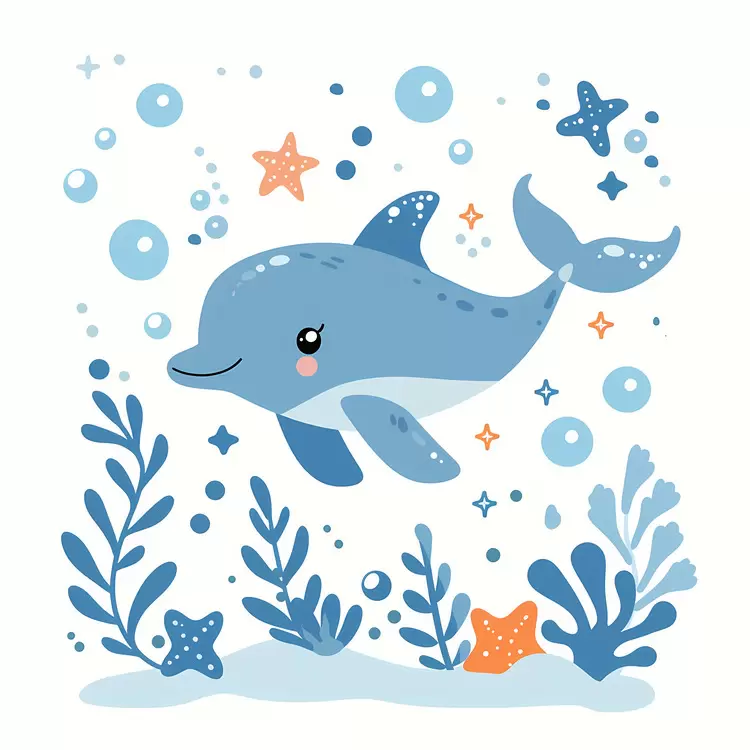 Cute dolphin cartoon dolphin