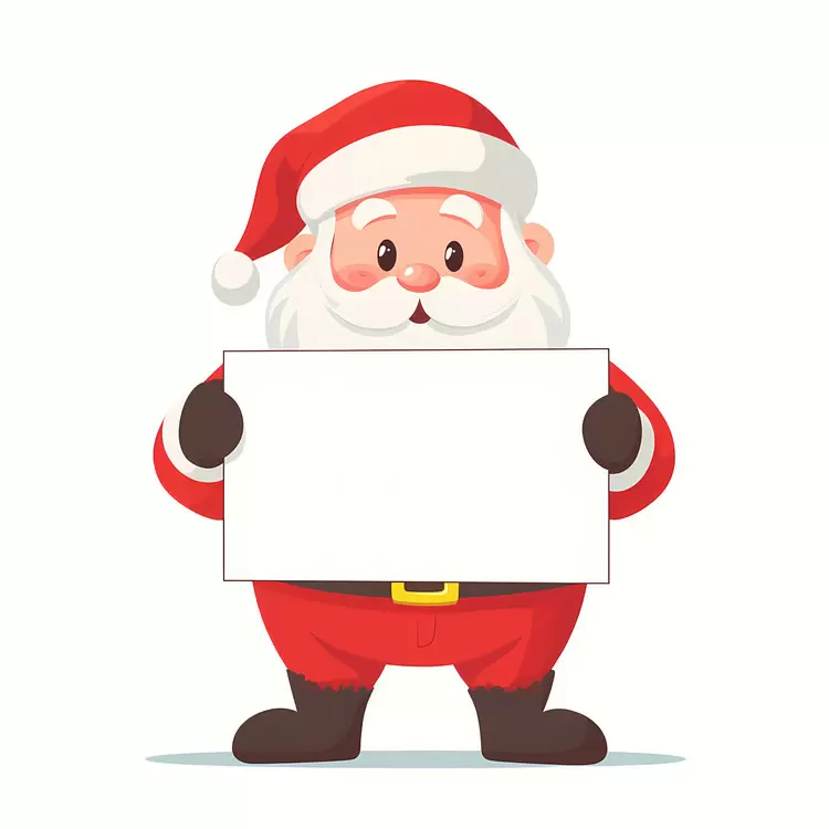 Santa Claus holding banner