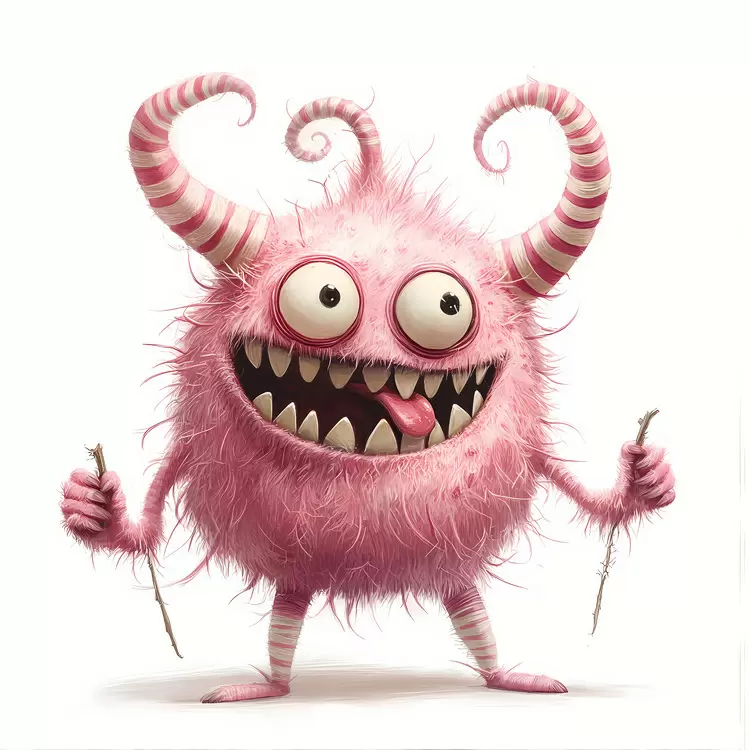 Pink Halloween monster