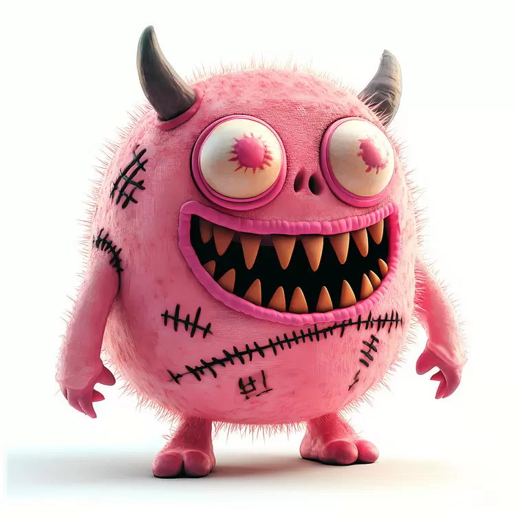 Pink Halloween monster
