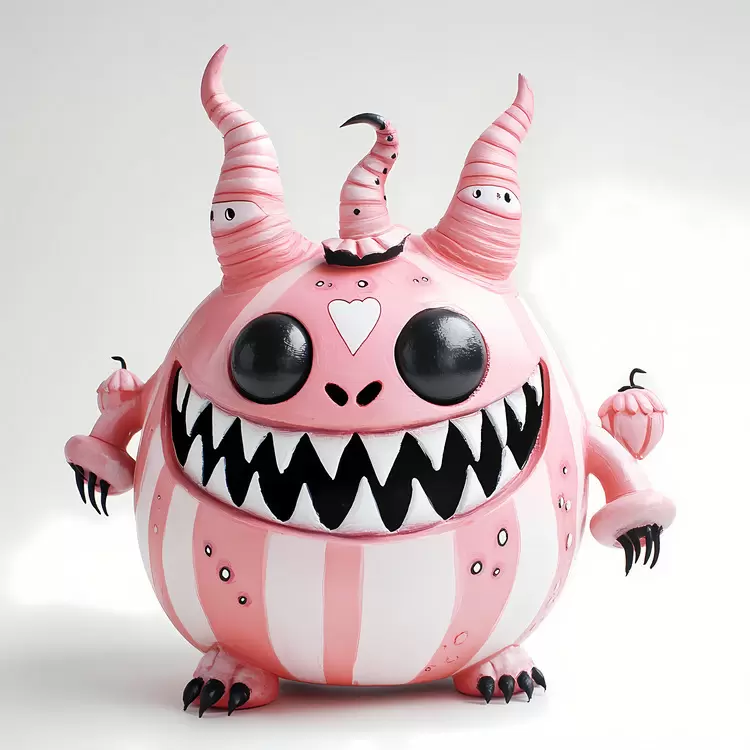 Pink Halloween monster