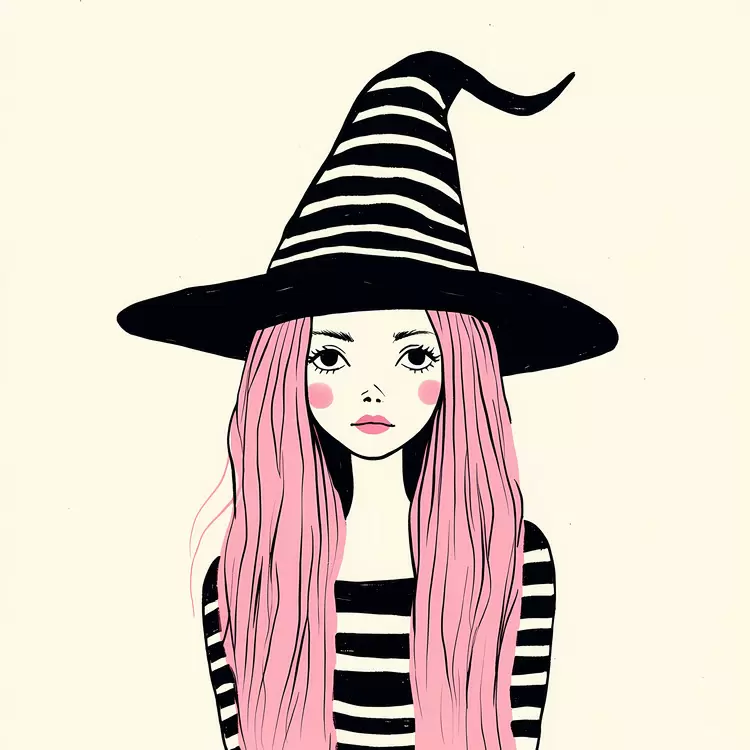 Pink Halloween witch