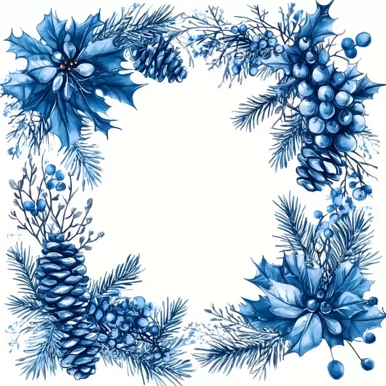 Christmas Frame Blue