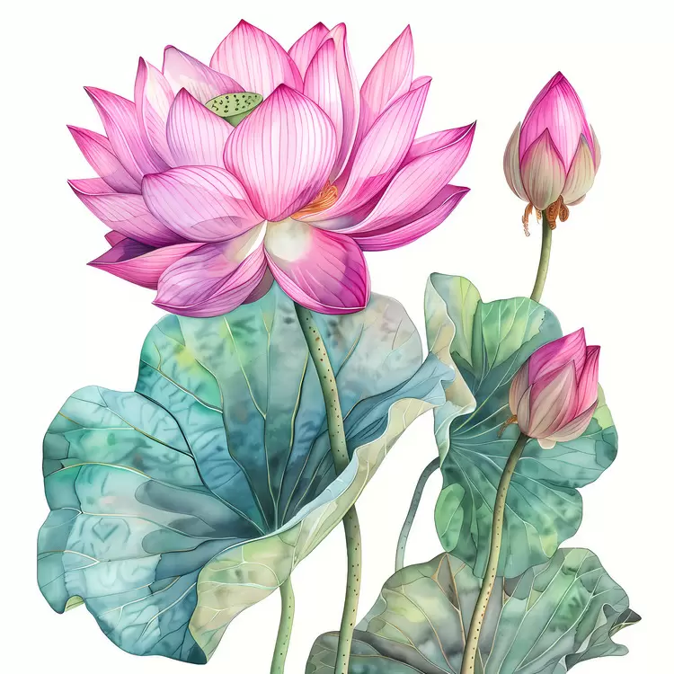 Pink lotus flowers