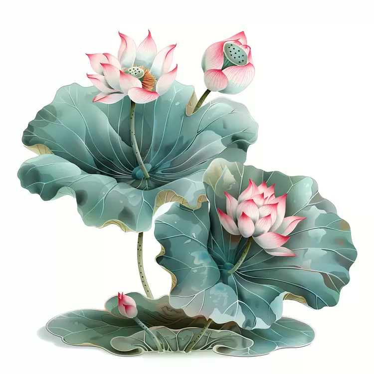 Pink lotus flowers