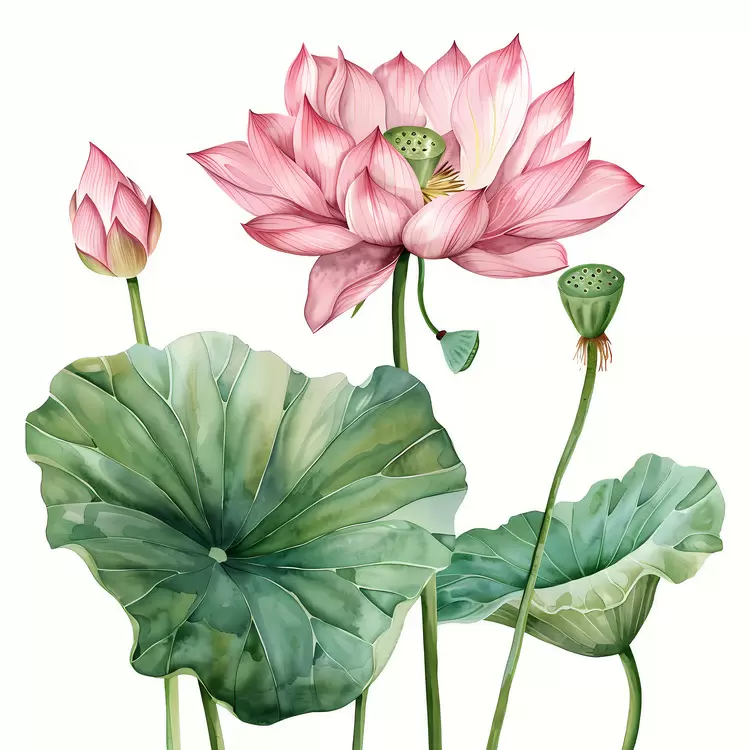 Pink lotus flowers