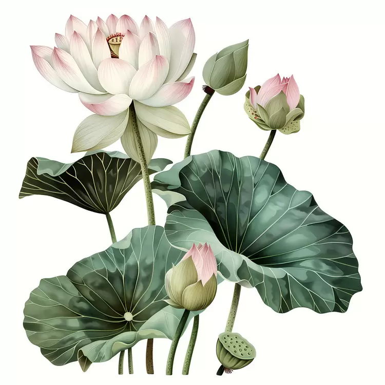 Pink lotus flowers