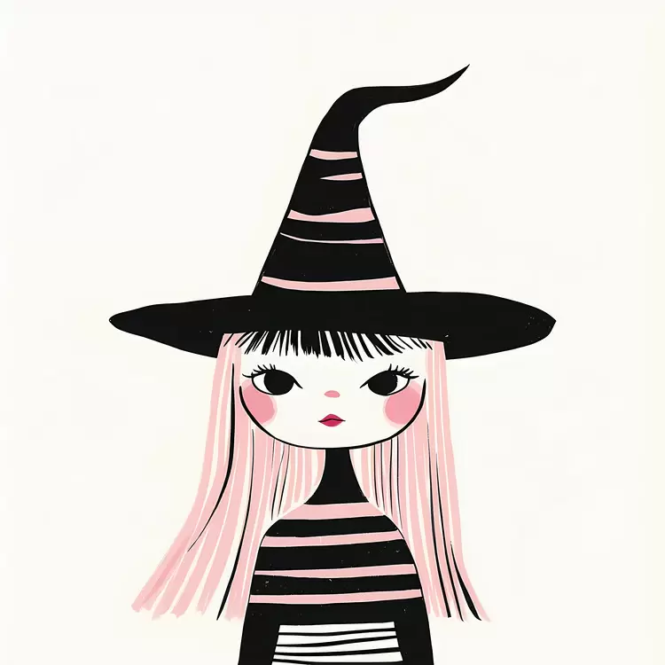 Pink Halloween witch