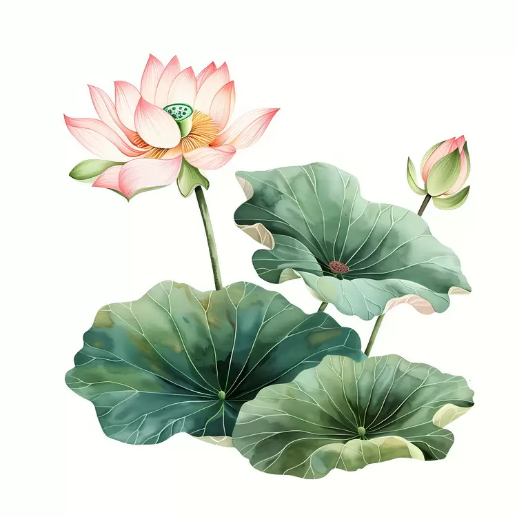 Pink lotus flowers