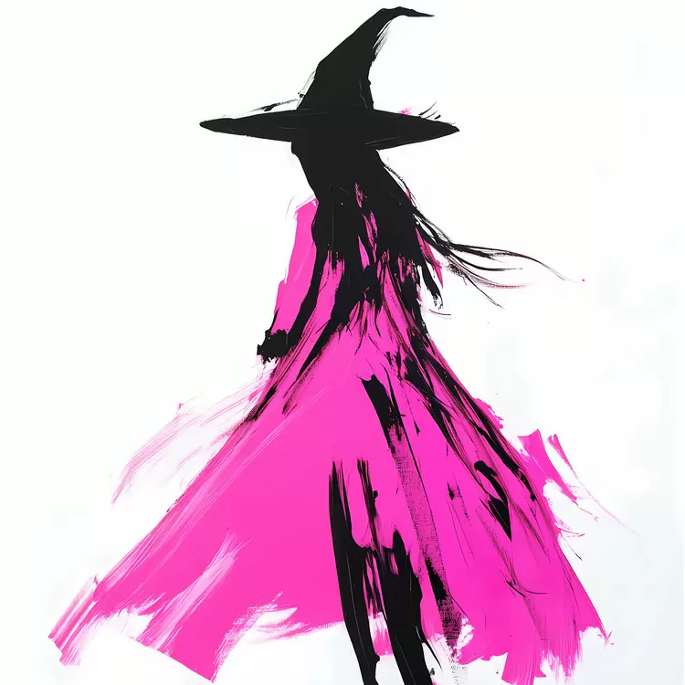 Pink Halloween witch