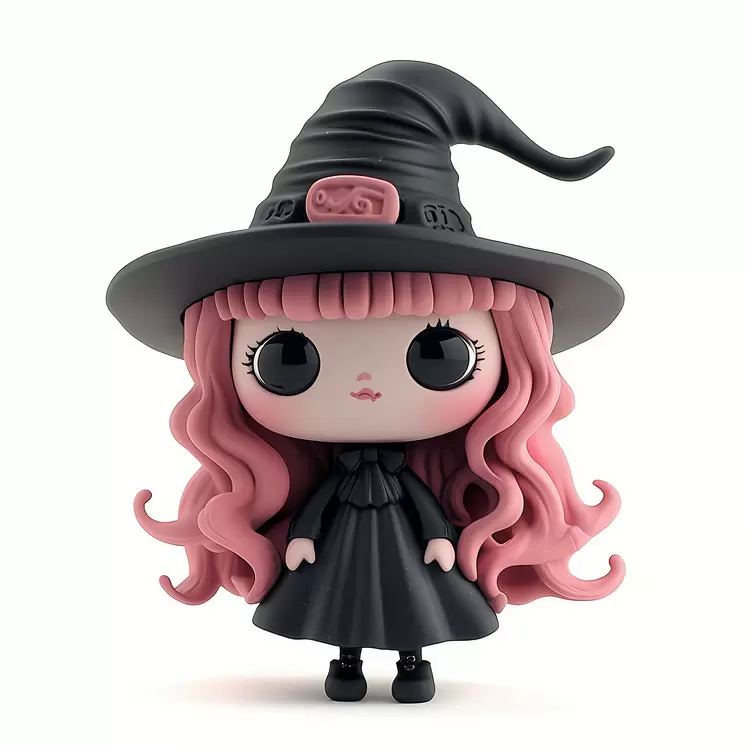 Pink Halloween witch