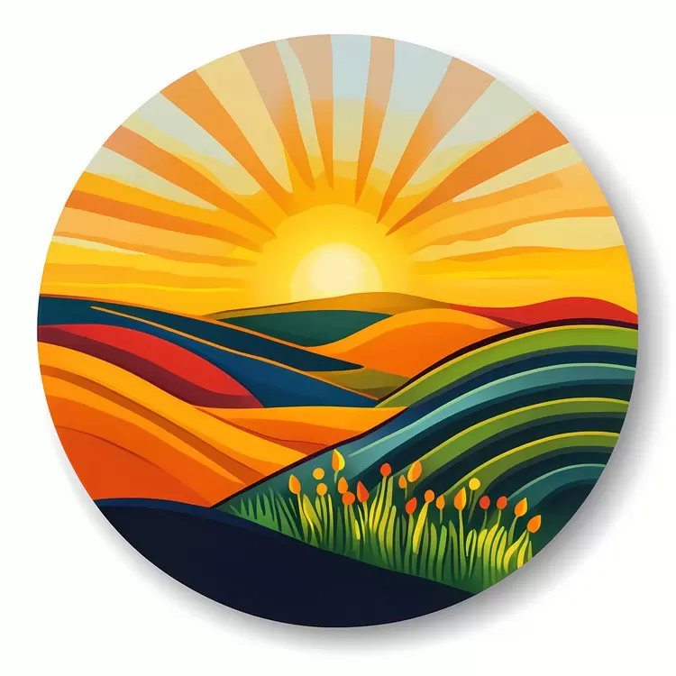 Sunrise Over Fields