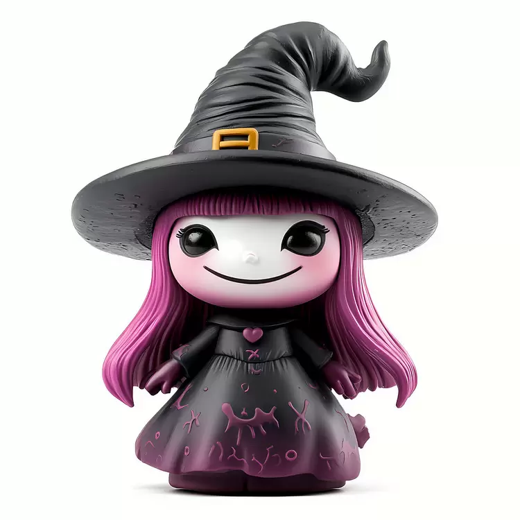Pink Halloween witch