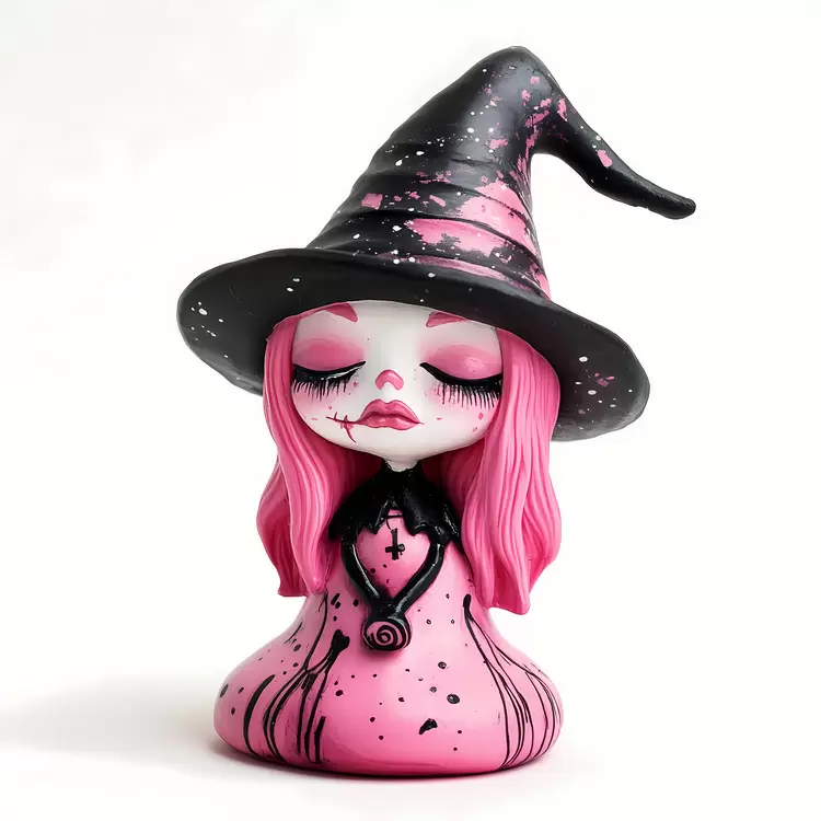 Pink Halloween witch