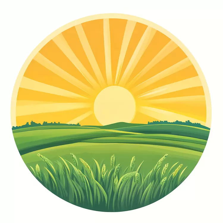 Sunrise Over Fields
